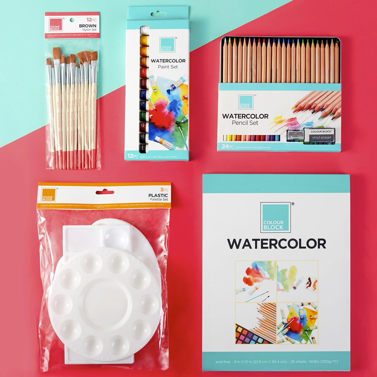 Colour Block Watercolor Cake Art Set - 37pc