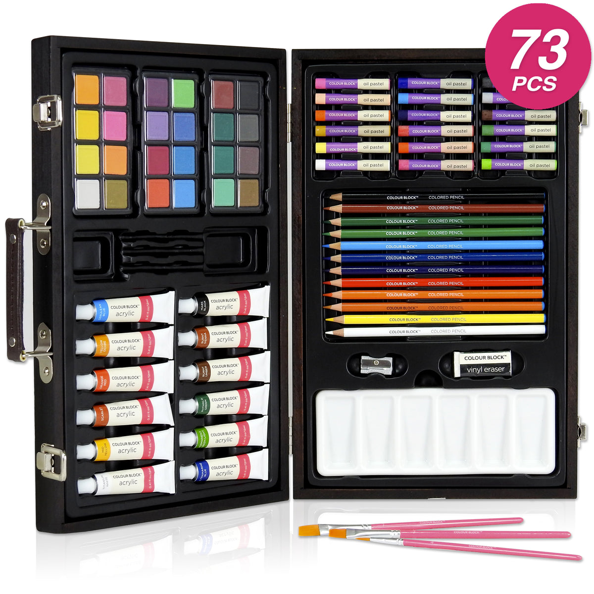 Premium 73 Piece Art Set for Adults & Kids | Painting and Drawing Kit for  Teens and Children | All-in-One Craft Paint Set with Colored Pencils